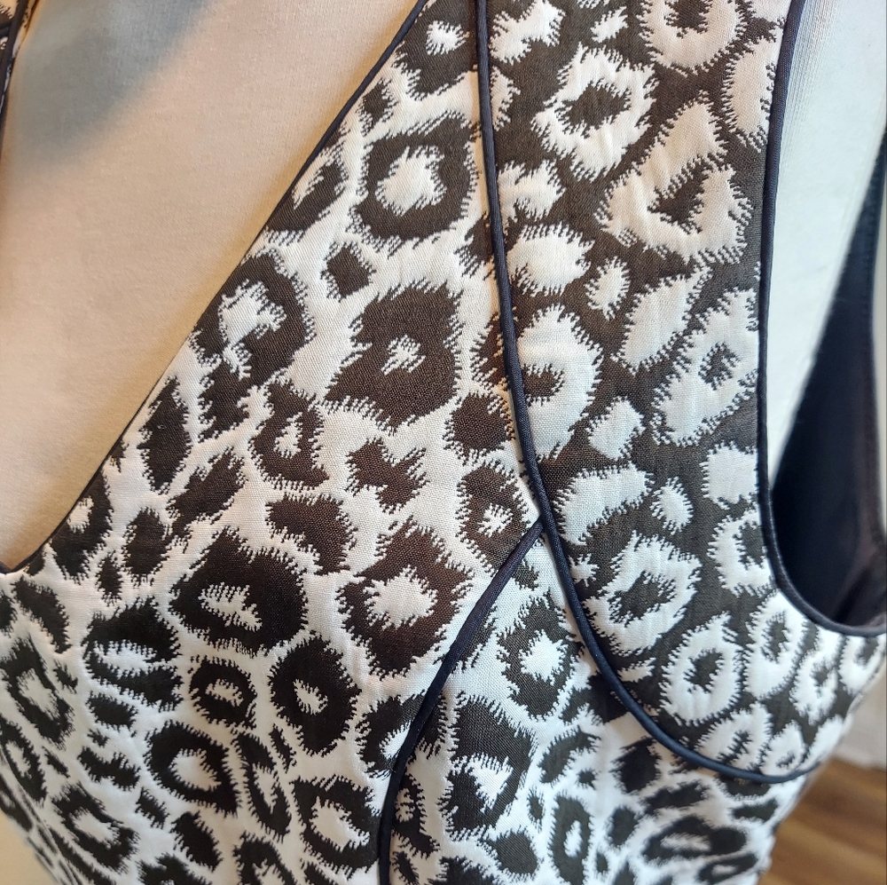 Banana Republic Leopard Print Jacquard Dress Size 8 - Picture 5 of 7